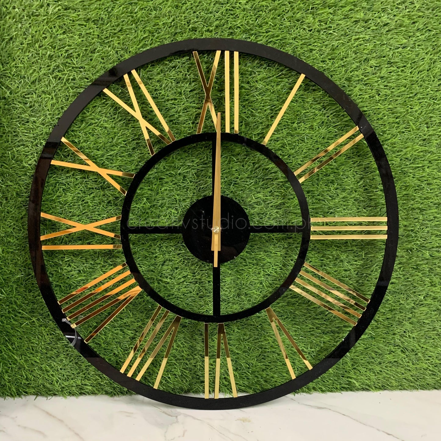 Acrylic Wall Clock Gold & Black Wall Clock